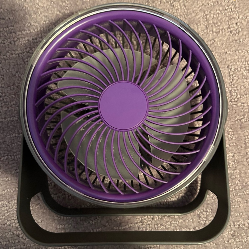 Compact Purple Desk Fan - Portable Personal Fan